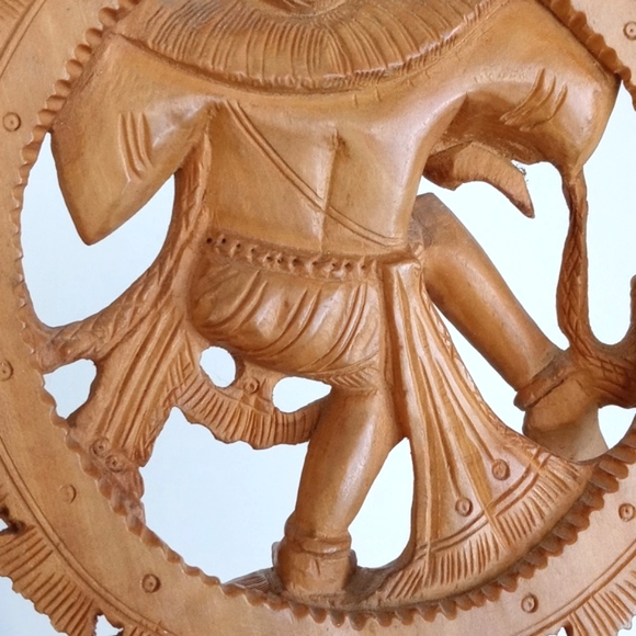 Vintage Antique Hand Carved Wooden Ganesh (Sandalwood) 6 1/2” Tall - Picture 8 of 11